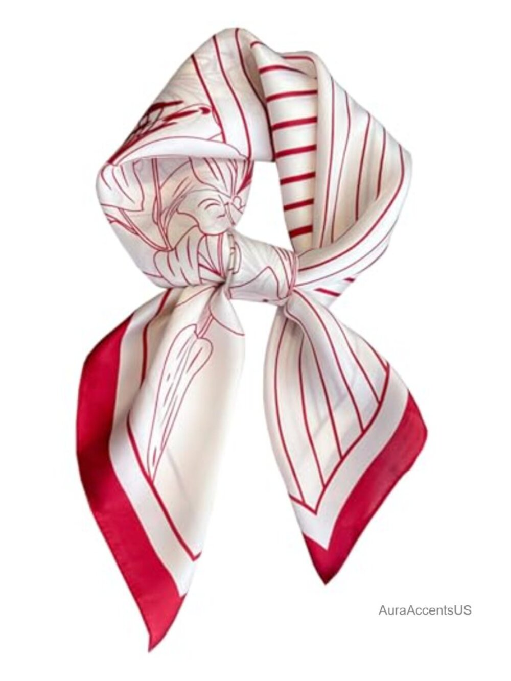 Square Scarf Women's Fashion Neck Scarf Lightweight Polyester Satin Head Scarf